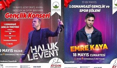 Osmangazi’de 3 gün sürecek 19 Mayıs Coşkusu Haluk Levent ve Emre Kaya ile Kutlanacak