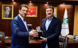 Ekrem İmamoğlu, Bahçelievler Belediye Başkanı Hakan Bahadır’a tebrik ziyaretinde bulundu