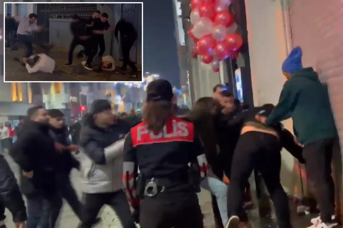 Taksim’de tekme ve yumruklar havada uçuştu