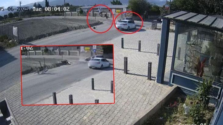 Yer: Hatay… Kaza anı kamerada! 2 kişi metrelerce havaya uçtu